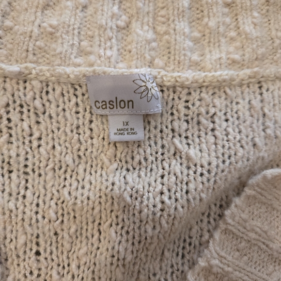 Caslon Cream Cable-Knit V-Neck Sleeveless Sweater - Picture 3 of 3